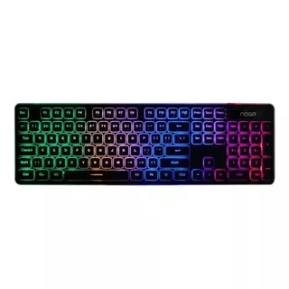 Teclado Gamer Noganet Nkb-560 Qwerty Español España Color Negro Con Luz Rgb