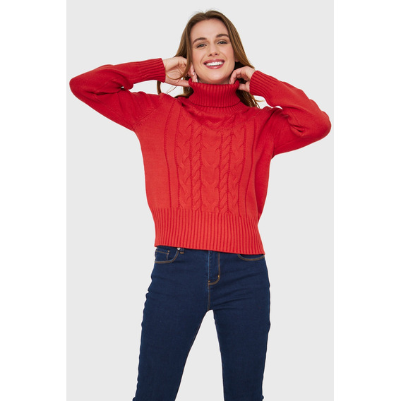Sweater Tipo Cadeneta Rojo Nicopoly