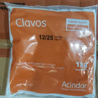 Clavos Acindar Cabeza Chata 12/25 - Caja X 16 Kg.