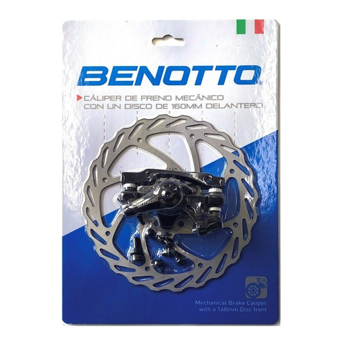 Freno Delantero Disco Mecánico 160 Mm Caliper Rotor Benotto