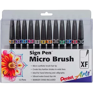 Fibras Micro Brush Tip Pentel Arts (12 Unidades)