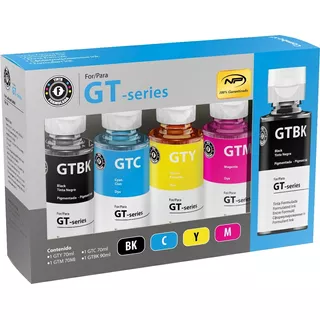 Tinta Hp Gt51 Y Gt52 Combo X 5, Tinta Formulada + Resma 