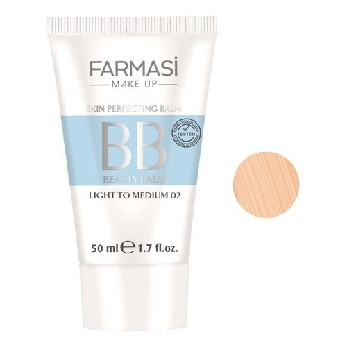 Base de maquillaje en crema Farmasi Cuidado de la piel BB Cream Bb Cream Skin Perfecting Beauty Balm tono clara a media 02 - 50mL 1.7oz
