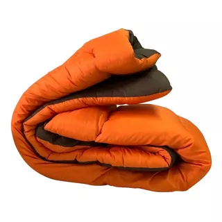 Acolchado Fidelna A25 Lisos 2 1/2 Plazas Diseño Liso Color Naranja Y Chocolate De 220cm X 230cm