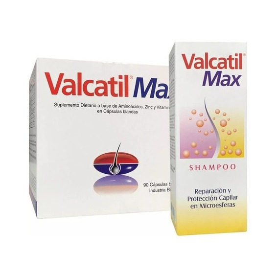 Combo Valcatil Max X 90 Caps + Valcatil Shampoo X 150 Ml
