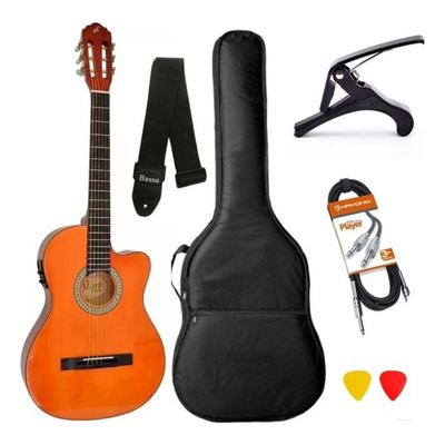 Violão Elétrico Giannini Sf14 Aço Flat Kit Capa E Acessorios Cor Natural