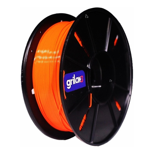 Filamento 3D PLA+ Grilon3 de 1.75mm y 1kg naranja flúo