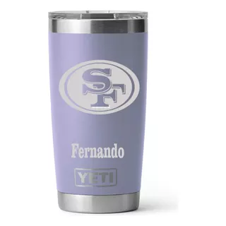 Termo Yeti Rambler 20oz Tumbler Varios Colores Con Grabado Color Cosmic Lilac Inicial