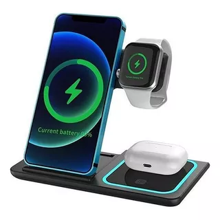 Base De Carga Rapida Qi 3 En 1 iPhone/AirPods/iwatch 15w 