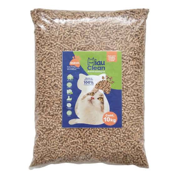 Arena Para Gato Pellet De Madera 10kg Miauclean 