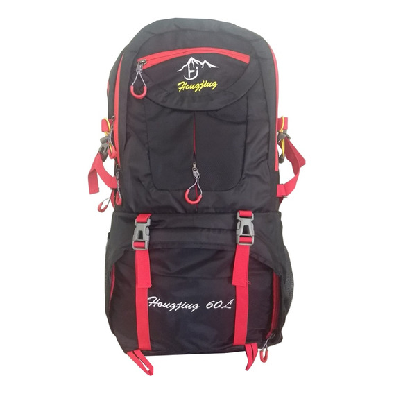 Mochila Para Camping Trekking Outdoor Tm Negra De 60lts