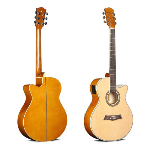 Guitarra Electroacústica Deviser L-706 Natural Calidad Funda Orientación de la mano Diestro