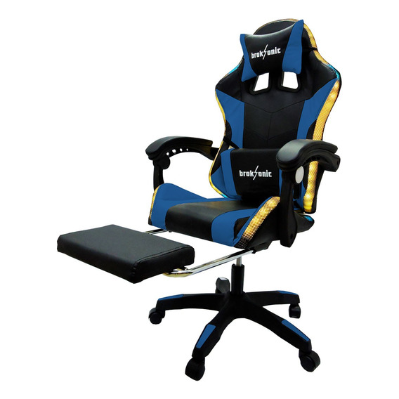 Silla de escritorio Broksonic 001 gamer ergonómica  azul