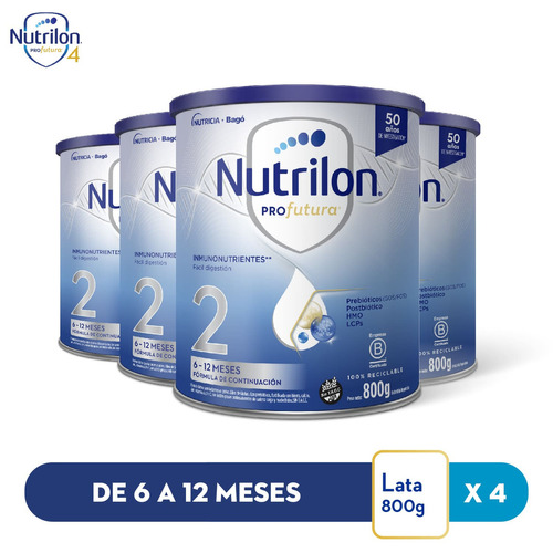 Pack Nutrilon Profutura 2 de 6 a 12 meses - Lata de 800gr. (4 Unidades)