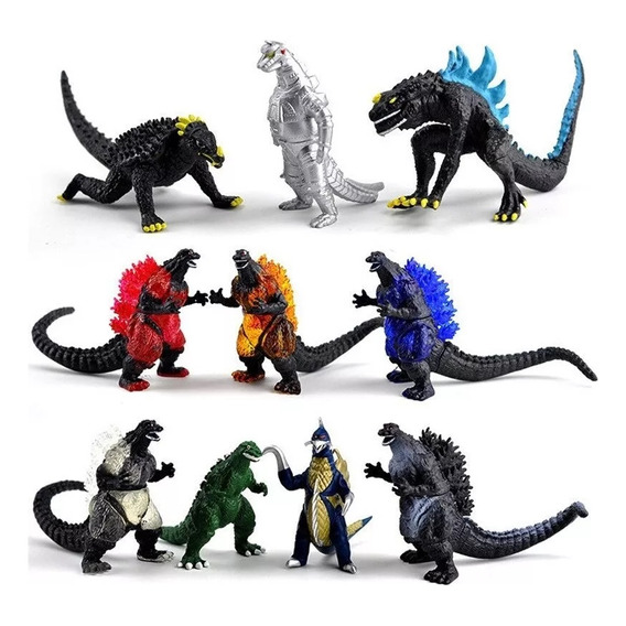 10 Peças De Bonecos De Ação Godzilla, Brinquedos Para Amigos