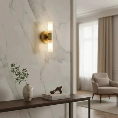 Aplique Moderno Led Tower 2 Dorado Diseño Luz Desing Dorado
