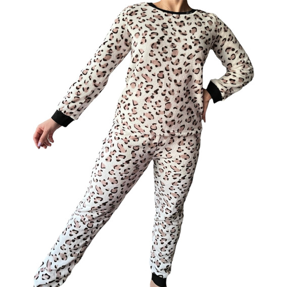 Conjunto De Pijama Pantalón De Polar Animal Print