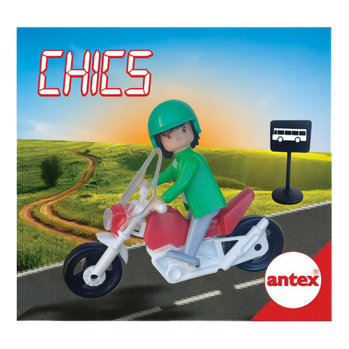 Figura Chics Antex Motociclista 9908 Color Rojo