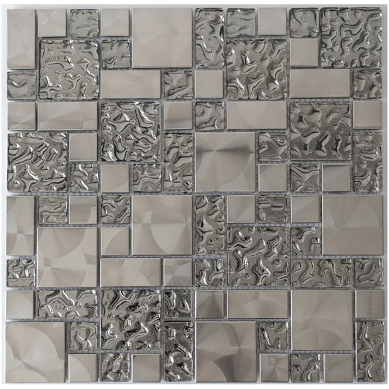 5 X Malla Mosaico Decorativa Cenefa Vidrio Metal Marmol Nilo