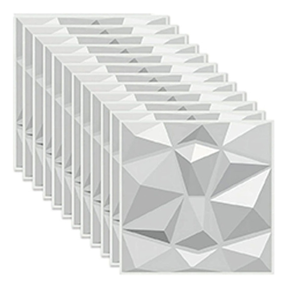 Panel Decorativo 3d Para Pared 72 Piezas 50 Cm X 50 Cm Color Blanco