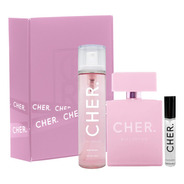 Set Perfume Mujer Cher Dieciocho 50 Ml + Talla + Body Splash