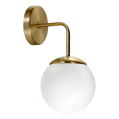 Aplique Vintage Dorado Mate Globo Vidrio Opal Apto Led E27 Dorado/opal