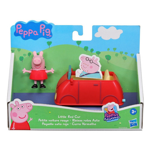 Peppa Pig - Figura + Vehículo Auto Rojo Hasbro