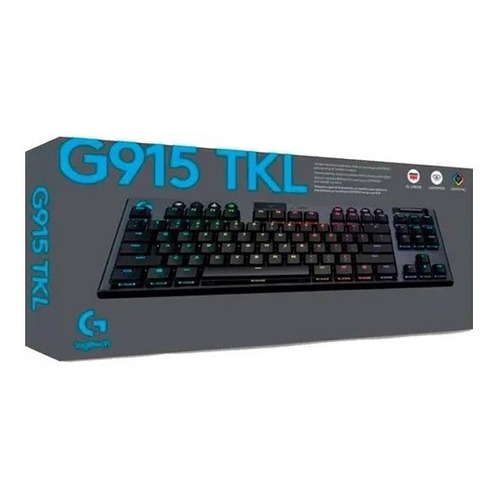 Teclado Logitech G915 Tkl Rgb Wirelees Mecanico Gaming Color del teclado Carbón Idioma Inglés