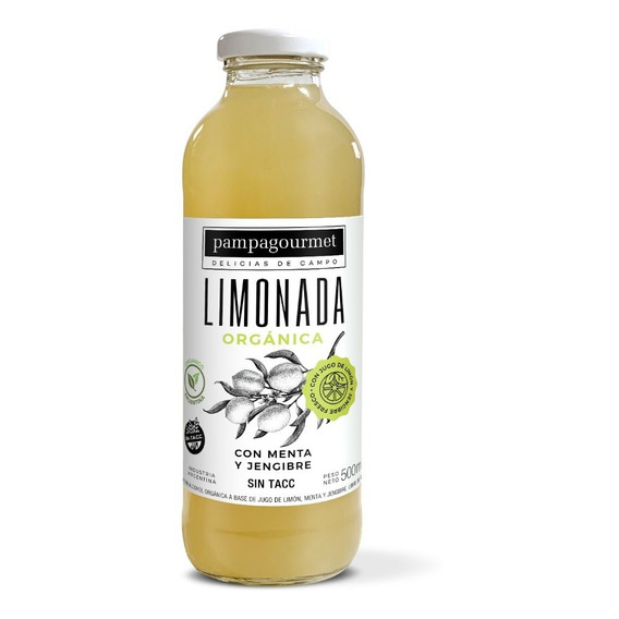Limonada Orgánica Con Menta Y Jengibre Pampa Gourmet 500ml