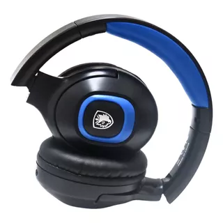 Headset Sades Gamer Shaman Dobrável E Ultra Portátil Sa-724 Cor Azul