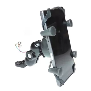 Base Soporte Porta Celular Con Cargador Moto Stockrider