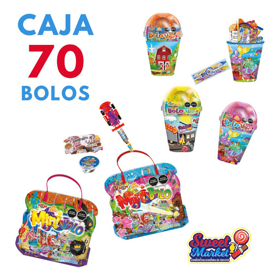 Mini Bolo Bolsa 35 Pzs + Bolo Vaso 35 Pzs