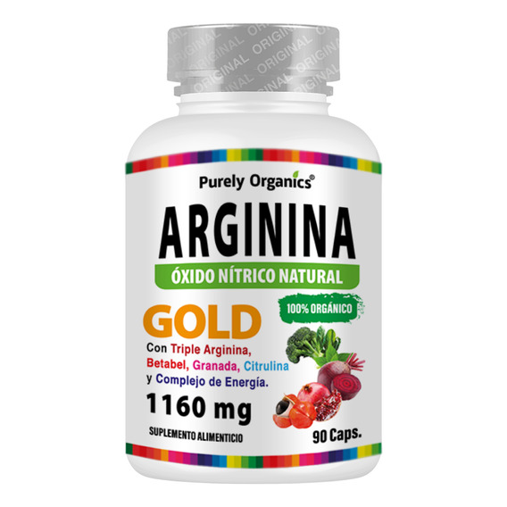 Arginina Gold. Purely Organics. 90 Cápsulas.