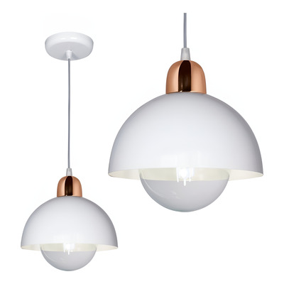 Lampara Colgante Moderna, Detalles En Cobre Y Cromo.(medium)