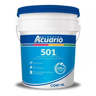 Sellador 501 Acuario 19 Litros Diseñado Para Uso C/ Pinturas Color Transparente