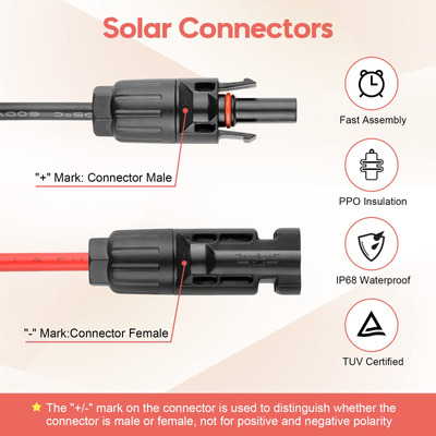 Paekq Kit De Conector De Cable De Panel Solar 10 Awg, Compat