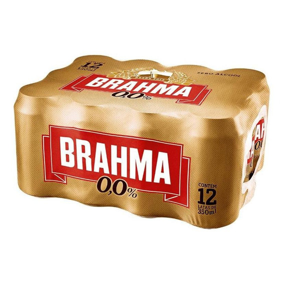 Pack cerveja chopp zero 350mL 12 unidades Brahma