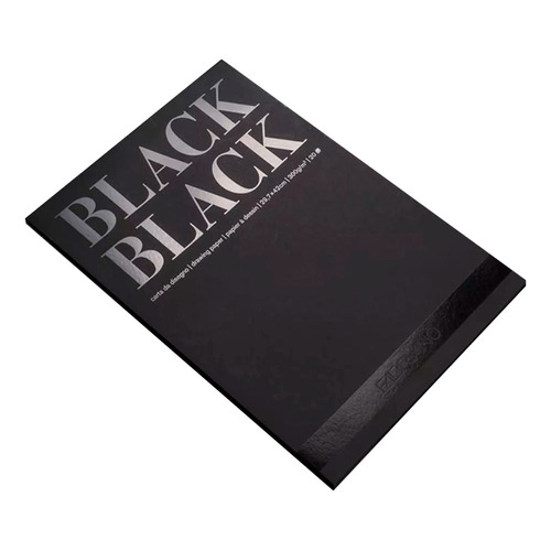 Block Fabriano Black Black 300gsm 21*29.7cm 20 Hojas Negras