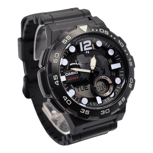 Reloj Casio Original Negro Deportivo Resina Aeq-100w-1av