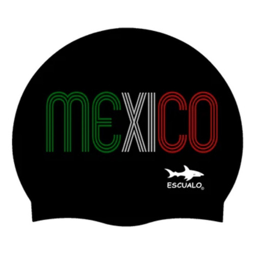 Gorra Para Natacion Escualo Adultos Unisex Con Estampado Color Negro Diseño De La Tela Mexico Tricolor Talla Unitalla