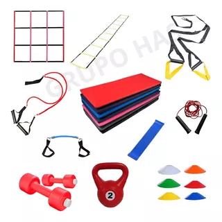 Kit Set Entrenamiento Funcional Para Gimnasio O Casa