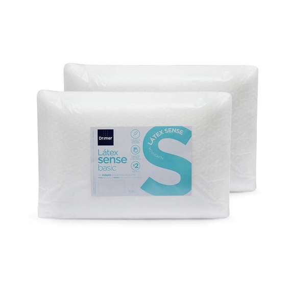 Almohadas Twin Pack Látex Sense Basic Estándar 60x40cm Color Blanco