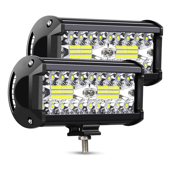 Focos Led Neblinero Barra Recta 120w Premium, 2 Unidades