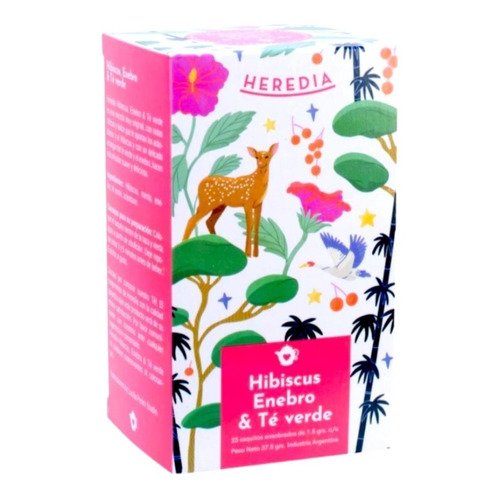 Hibiscus, Enebro Y Té Verde X 25 Saquitos- Heredia