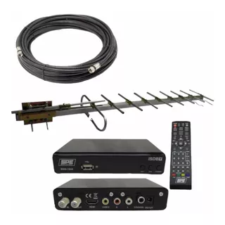 Kit Sintonizador Tda Fullhd + Antena + 10 M De Cable Coaxil