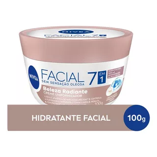 Creme Nivea Hidratante Facial 7 Em 1 Beleza Radiante - 100g Tipo De Pele Oleosa