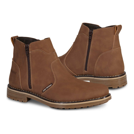 Bota Hombre Botin Vestir Vaquera Pro Work 89719 Canela