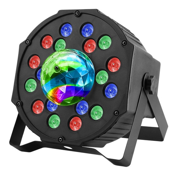 Cañón De Leds 18x1 Rgb Con Esfera Disco Par Audio Rítmico