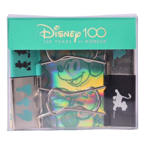 4 Aprieta Papel Binder Clips Disney 100 Años Mooving 32mm