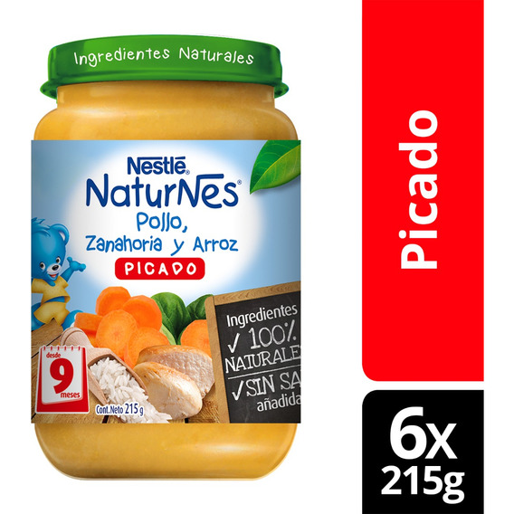 Picado Nestlé® Naturnes® Pollo, Zanahoria Y Arroz 215g X6